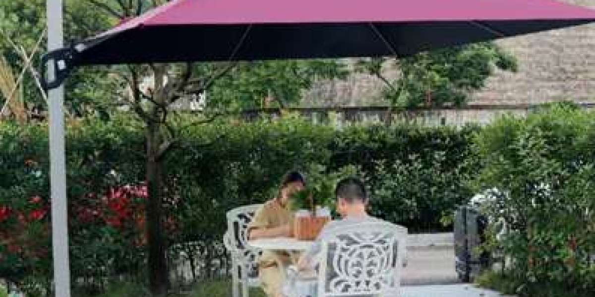 How a Courtyard Umbrella Changes Every Afternoon