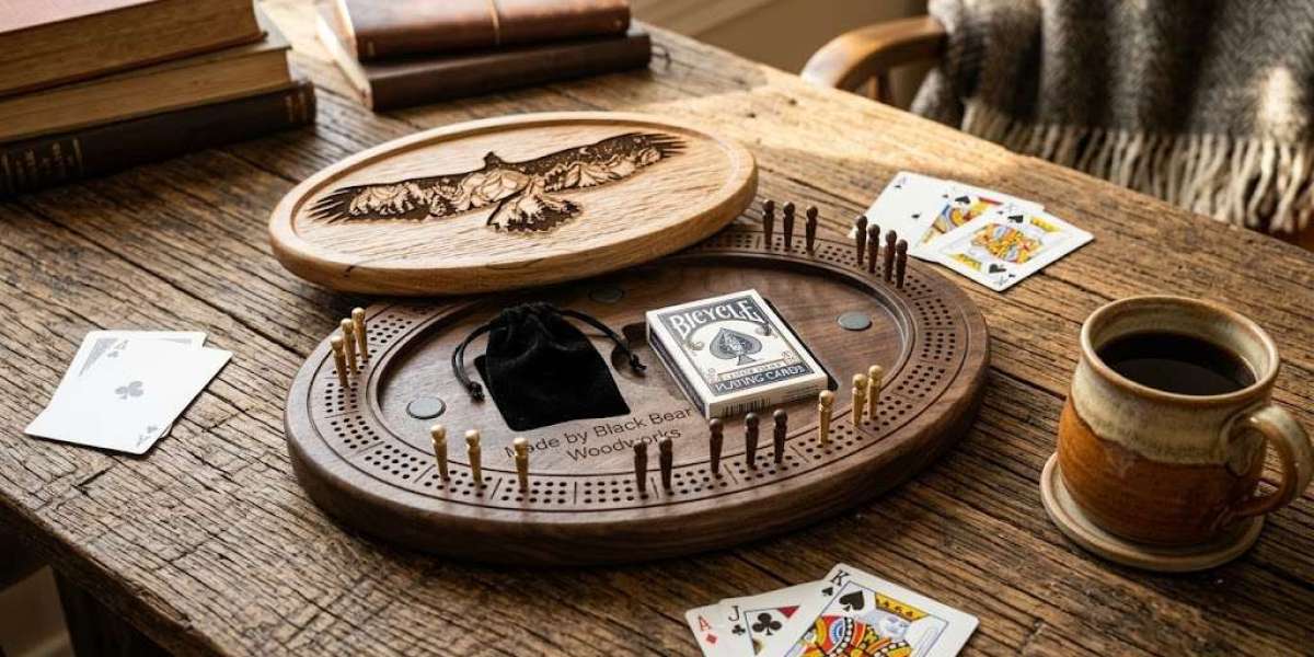 Eagle Cribbage Board Handcrafted Wood Game