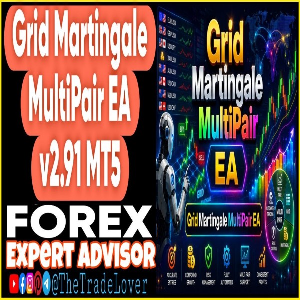 Grid Martingale Multipair EA v2.91 MT5 (Works on Build 6061) | Forex Robot | MT5 Expert Advisor - The Trade Lovers